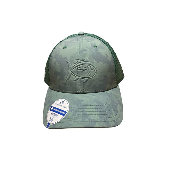 Southern Tide Logo Forest Green Camo Trucker Style Hat Adjustable OSFM New - Picture 3 of 6